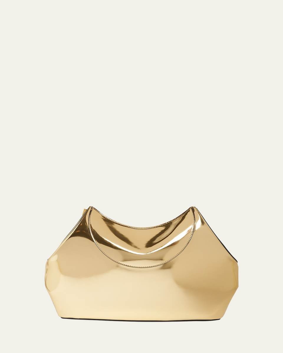 Facet Clutch Bag in Laminated Leather
